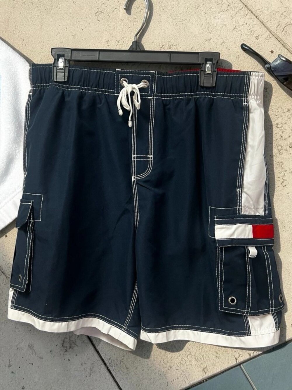 Tommy Hilfiger, Men's, Swimsuit, Blue, Size L, Pockets, Elastic Waist.!